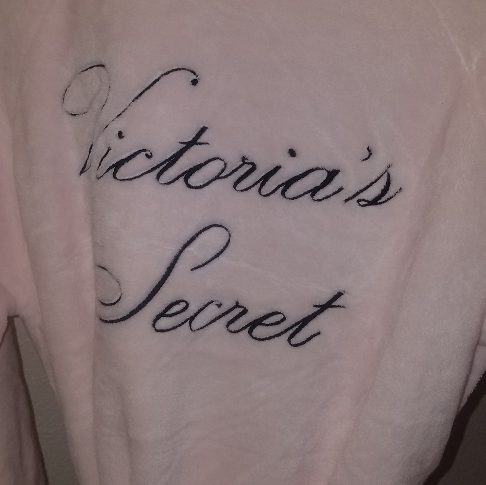 Victoria Secret Robe, slip ons, and thermal shirt